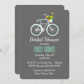 Jolie invitation à la douche nuptiale à bicyclette (Devant / Derrière)