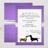 Jolie invitation à la douche nuptiale de Dachshund (Devant / Derrière)