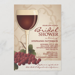 Jolie invitation à la douche nuptiale pour le vin