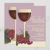 Jolie invitation à la douche nuptiale pour le vin  (Devant / Derrière)