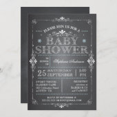 Jolie invitation à la douche pour bébé Chalkboard (Devant / Derrière)