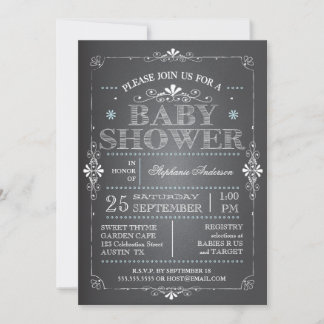 Jolie invitation à la douche pour bébé Chalkboard