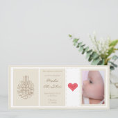 Jolie invitation à la faire-part de bébé Islam Aqi (Debout devant)