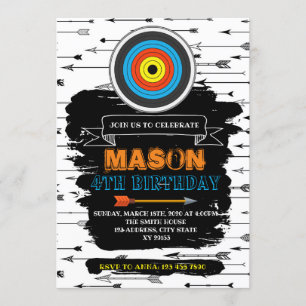 Jolie invitation à la fête d'anniversaire du tir à