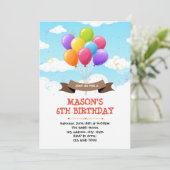 Jolie invitation à la fête d'anniversaire en ballo (Debout devant)