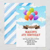 Jolie invitation à la fête d'anniversaire en ballo (Devant / Derrière)