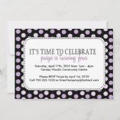 Jolie invitation à la fête d'anniversaire noire et (Dos)