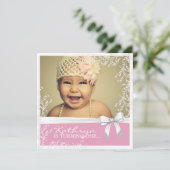 Jolie invitation à la fête d'anniversaire rose (Debout devant)