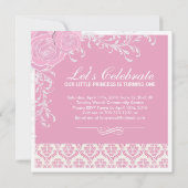 Jolie invitation à la fête d'anniversaire rose (Dos)