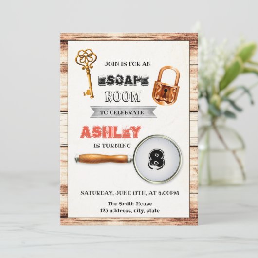 Jolie invitation à la fête dans la chambre d'évasi (Debout devant)