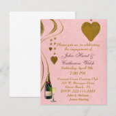 Jolie invitation à la fête de fiançailles (Devant / Derrière)