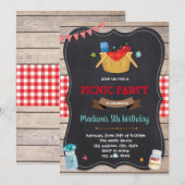 Jolie invitation à la fête de pique-nique (Devant / Derrière)