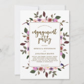 jolie invitation à la fête d'engagement florale (Devant)