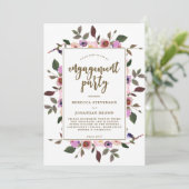 jolie invitation à la fête d'engagement florale (Debout devant)