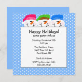 Jolie invitation à la fête des Snowmen (Devant / Derrière)