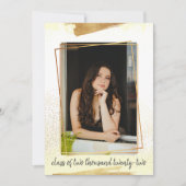 Jolie invitation à la graduation encadrée jaune et (Devant)