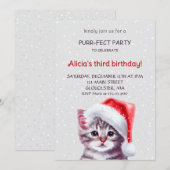 Jolie invitation à l'anniversaire du chat. (Devant / Derrière)
