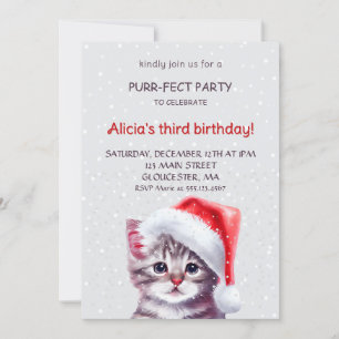 Jolie invitation à l'anniversaire du chat.