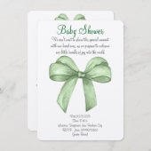 Jolie invitation à l'arc vert d'aquarelle (Devant / Derrière)