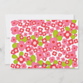Jolie invitation à l'Baby shower de filles aux fle (Dos)