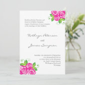 Jolie invitation à un mariage rose (Debout devant)