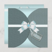 Jolie invitation à un mariage Turquoise avec un bi (Devant / Derrière)