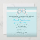 Jolie invitation à un mariage Turquoise avec un bi (Dos)