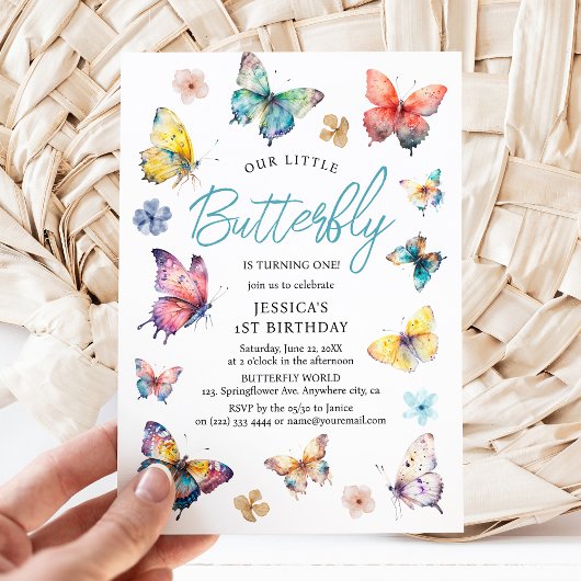Jolie Invitation Anniversaire Fille Papillon Aquar