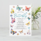 Jolie Invitation Anniversaire Fille Papillon Aquar (Debout devant)