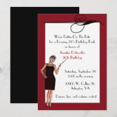 Jolie invitation Art Déco Anniversaire (Devant / Derrière)