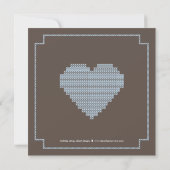 Jolie invitation au Baby shower croisé - Bleu (Dos)