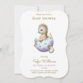 Jolie invitation au baby shower pour dragon. (Devant)