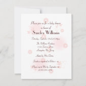 Jolie invitation au Baby shower rose (Dos)