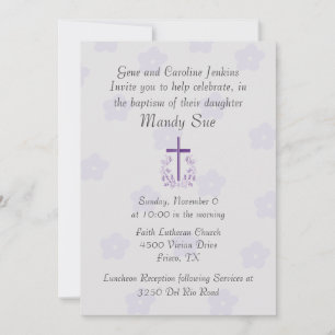 Jolie invitation au baptême croisé
