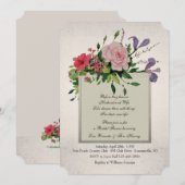 Jolie Invitation au coin des clusters de fleurs (Devant / Derrière)