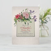 Jolie Invitation au coin des clusters de fleurs (Debout devant)