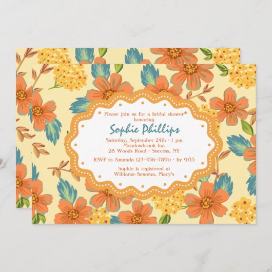 Jolie invitation aux fleurs (Devant / Derrière)