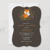 Jolie Invitation Baby shower de renard de bois (Devant)