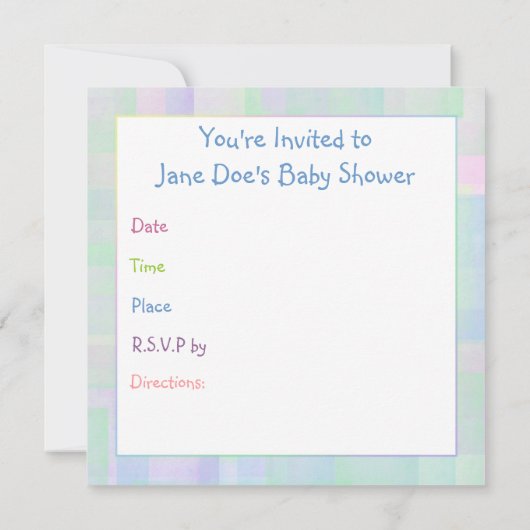 Jolie invitation Baby shower Pastels (Dos)