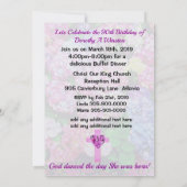 JOLIE INVITATION CHRÉTIENNE FLORALE À 90ÈME ANNIVE (Dos)