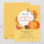 Jolie Invitation Citrouille d'Automne (Devant / Derrière)
