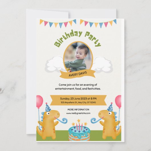 Jolie invitation d'anniversaire (Devant)