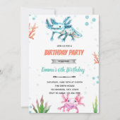 Jolie invitation d'anniversaire axolotl (Devant)