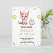Jolie invitation d'anniversaire de renard (Debout devant)
