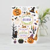 Jolie invitation d'anniversaire Halloween double p (Debout devant)