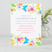 Jolie invitation d'anniversaire papillon (Debout devant)