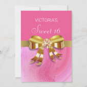 Jolie invitation d'anniversaire rose (Dos)