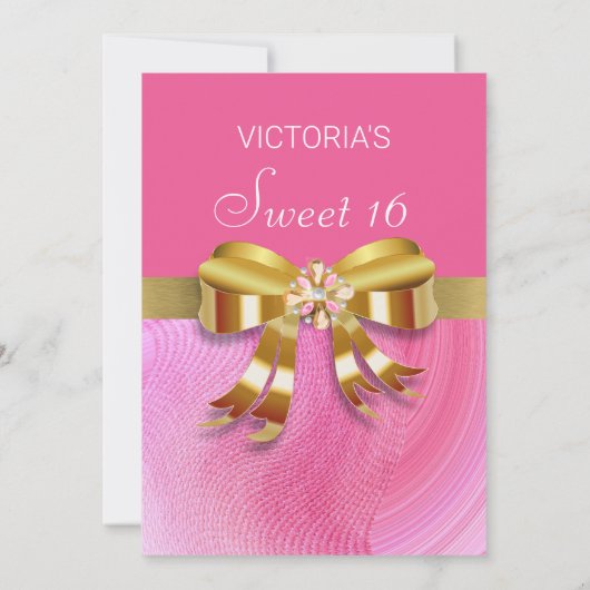 Jolie invitation d'anniversaire rose (Dos)