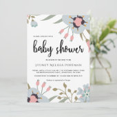 Jolie invitation de Baby shower botanique (Debout devant)