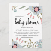 Jolie invitation de Baby shower botanique (Devant / Derrière)